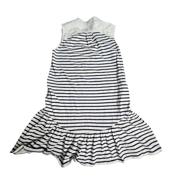 Sea New York Striped Ruffle Hem Sleeveless Dress Collared Womens XS White Blue - Picture 6 of 8